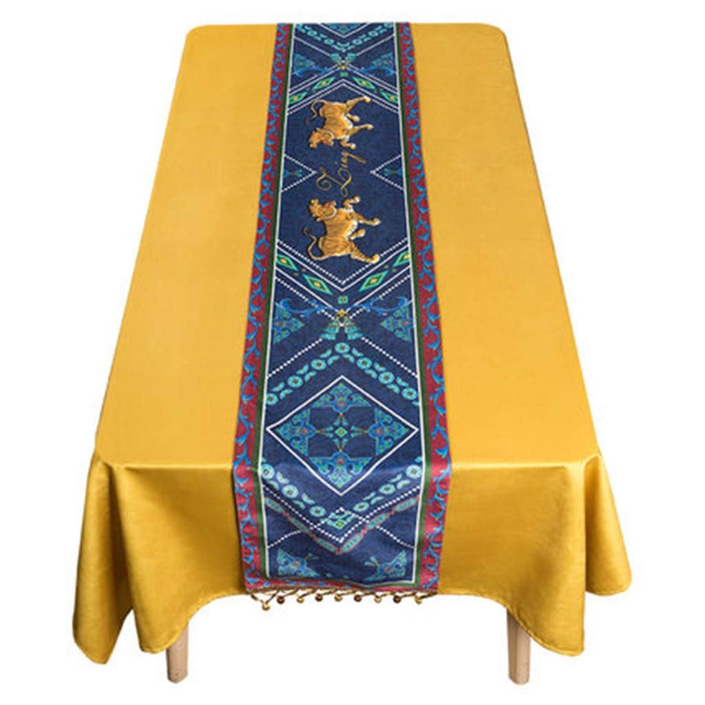 Blue Velvet Table Runner - 30200cm Long Decorative Tablecloth with Animal Pattern for Dining Room, Wedding & Holiday Decor