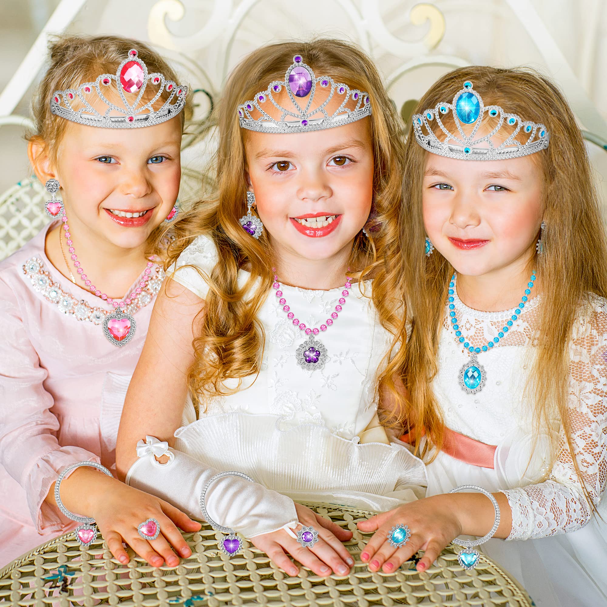 Princess Dress Up Set with Jewelry - Role Play Costume & Accessories for Girls Ages 3-6 | Perfect for Birthday Parties, Dress Up Play & Pretend Games
