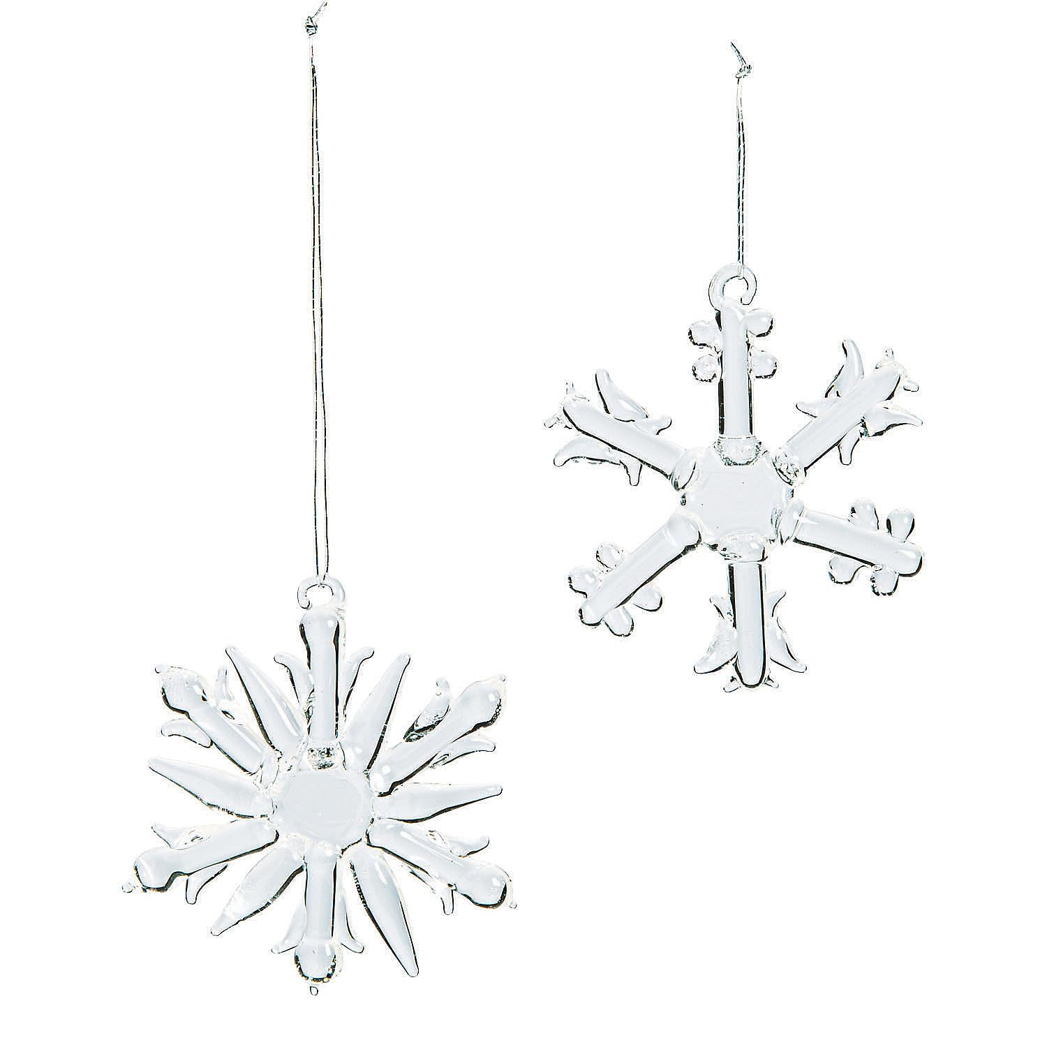 12-Piece Snowflake Glass Ornaments Set - Elegant Christmas Tree Decorations for Holiday Home Decor - Perfect for Xmas Tree, Winter Wedding & Festive Party Decor