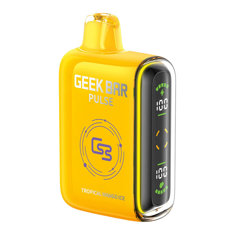 Geek Bar Pulse Disposable Vape Device 5000 Puffs - Tropical Mango Ice Flavor | Rechargeable & Long-Lasting | Perfect for Travel, Parties & Outdoor Activities