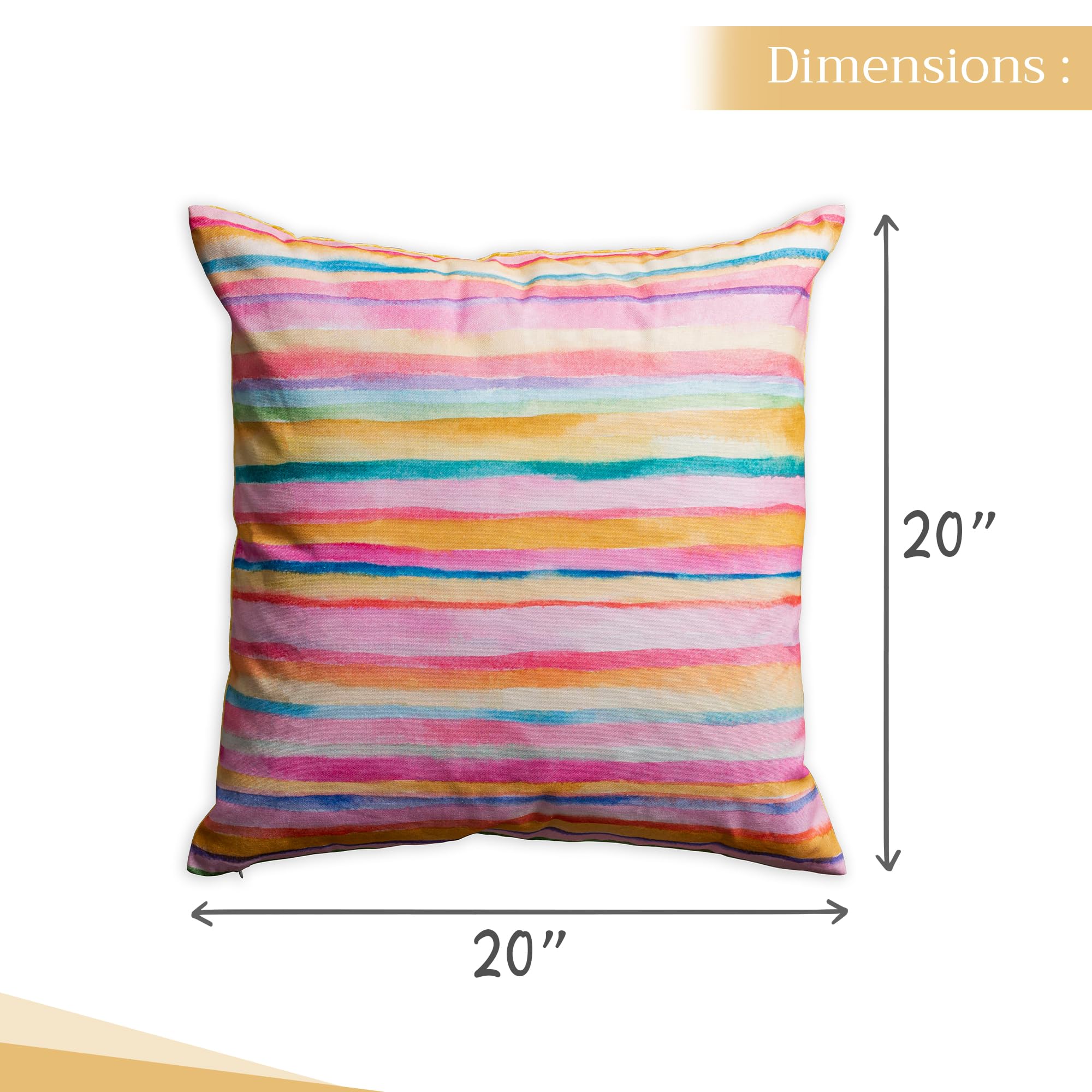20x20 Inch Decorative Pillow Covers 100% Cotton Square Throw Pillow Covers with Zipper - Perfect for Sofa, Couch, Bedroom & Easter Home Decor (Hesperides Bayadere Design by Maison d'Hermine) - Cozy Living Room Accent & Seasonal Holiday Decoration