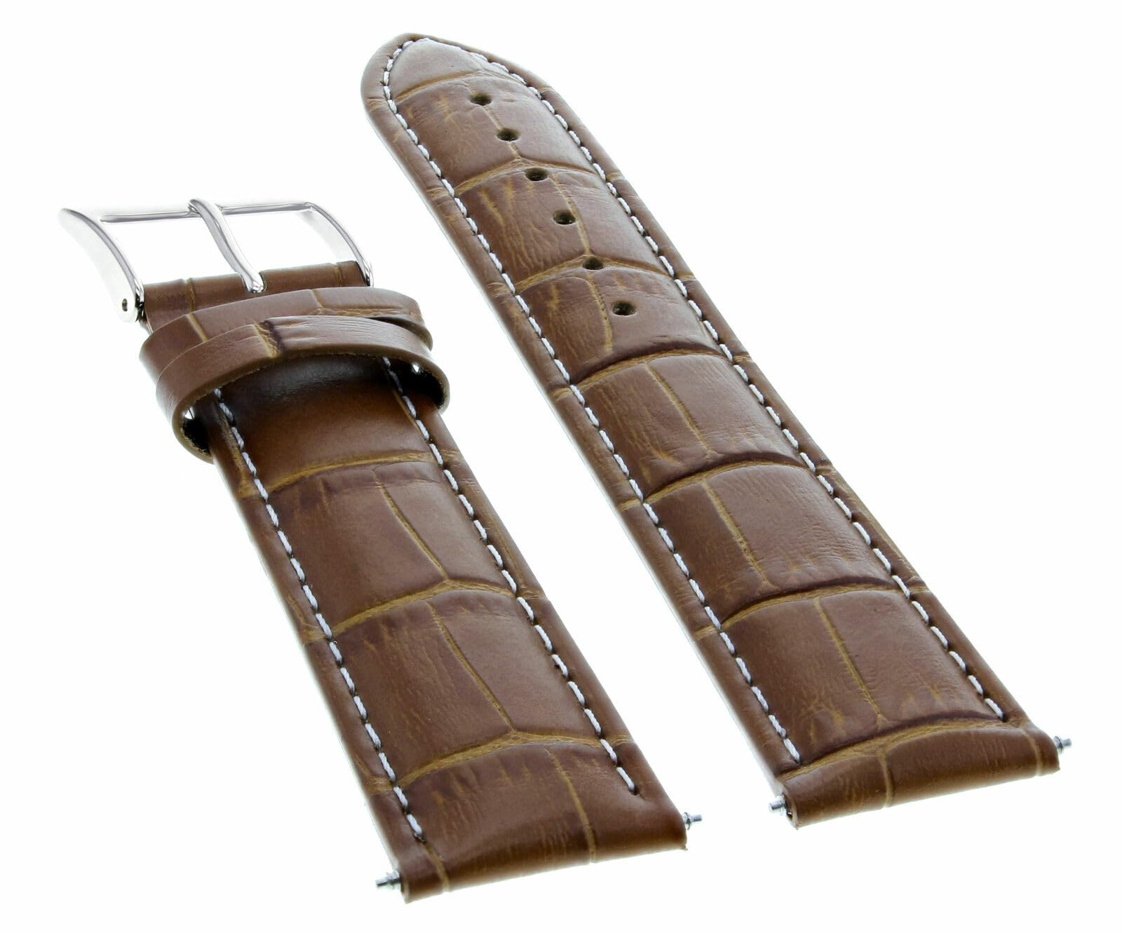 19mm Leather Watch Band for Tissot PRC200 - Light Brown - Daily Wear & Style