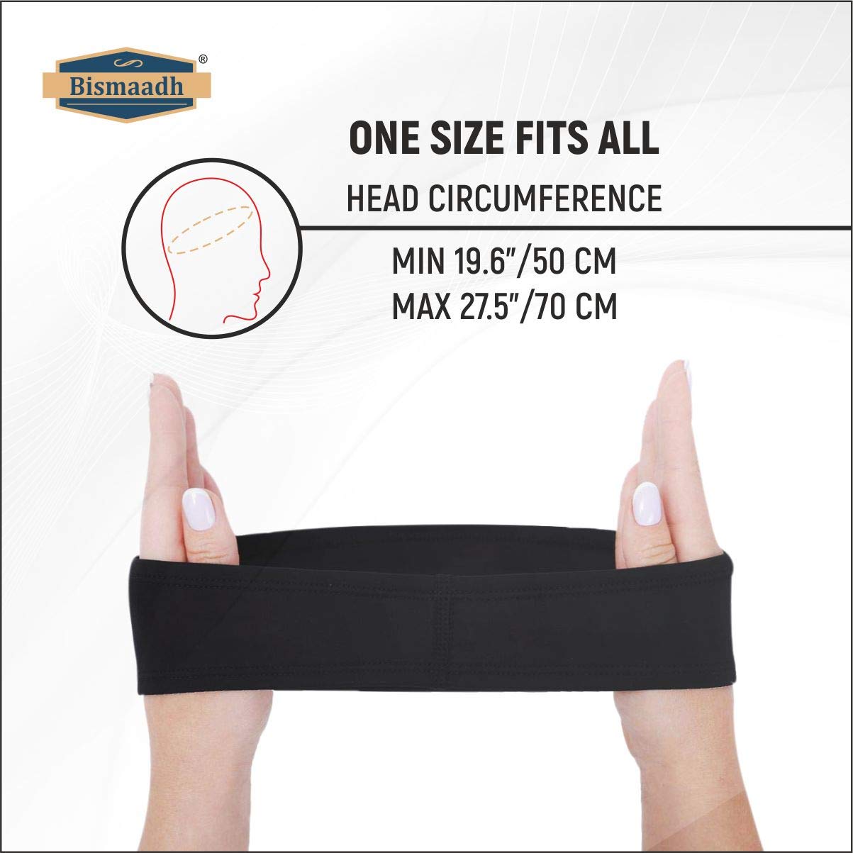 BISMAADH Men's Headband - Moisture Wicking Sports Headband for Running, Workout, Yoga, Football, Cricket - Breathable & Stretchable Athletic Sweatband for Men - Perfect for Gym, Outdoor Sports & Active Lifestyle (Pack of 1)