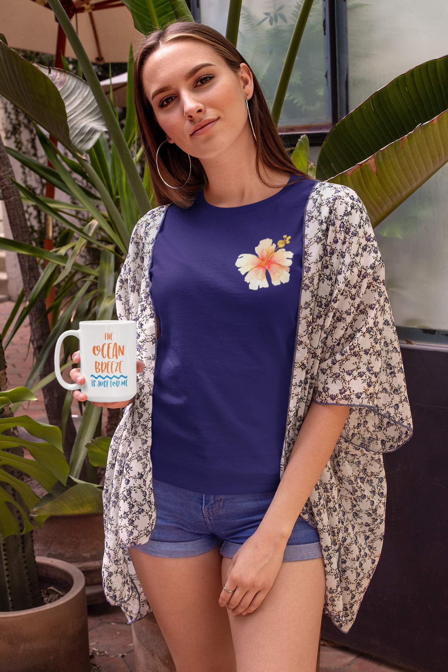 Ocean Breeze Print Coffee & Tea Mug - 11oz Ceramic Cup for Hot & Cold Drinks - Perfect Beach Themed Gift for Coffee Lovers & Tea Enthusiasts - Great for Home, Office, or Vacation Use