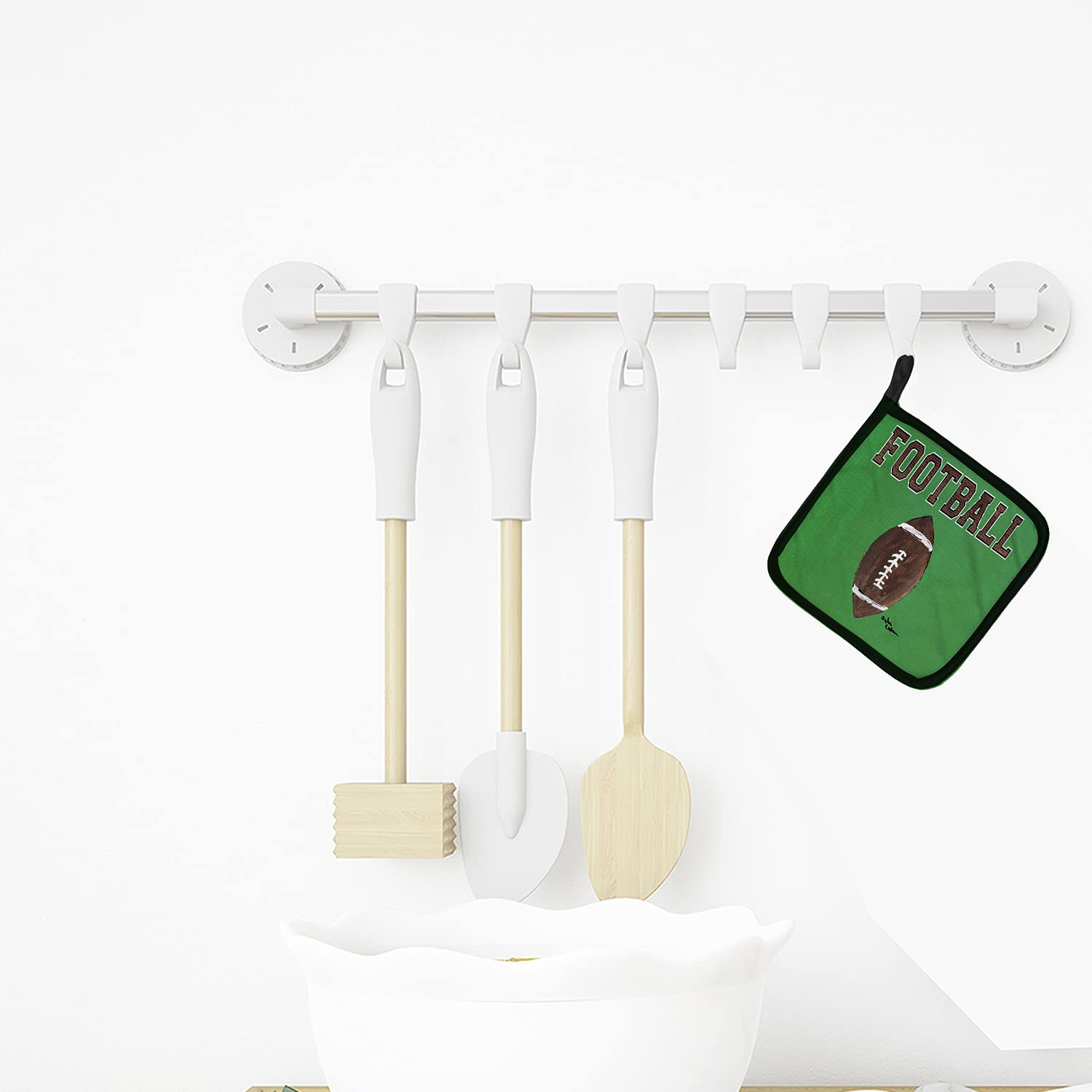 Football-Themed Heat Resistant Pot Holders Set - 7.5