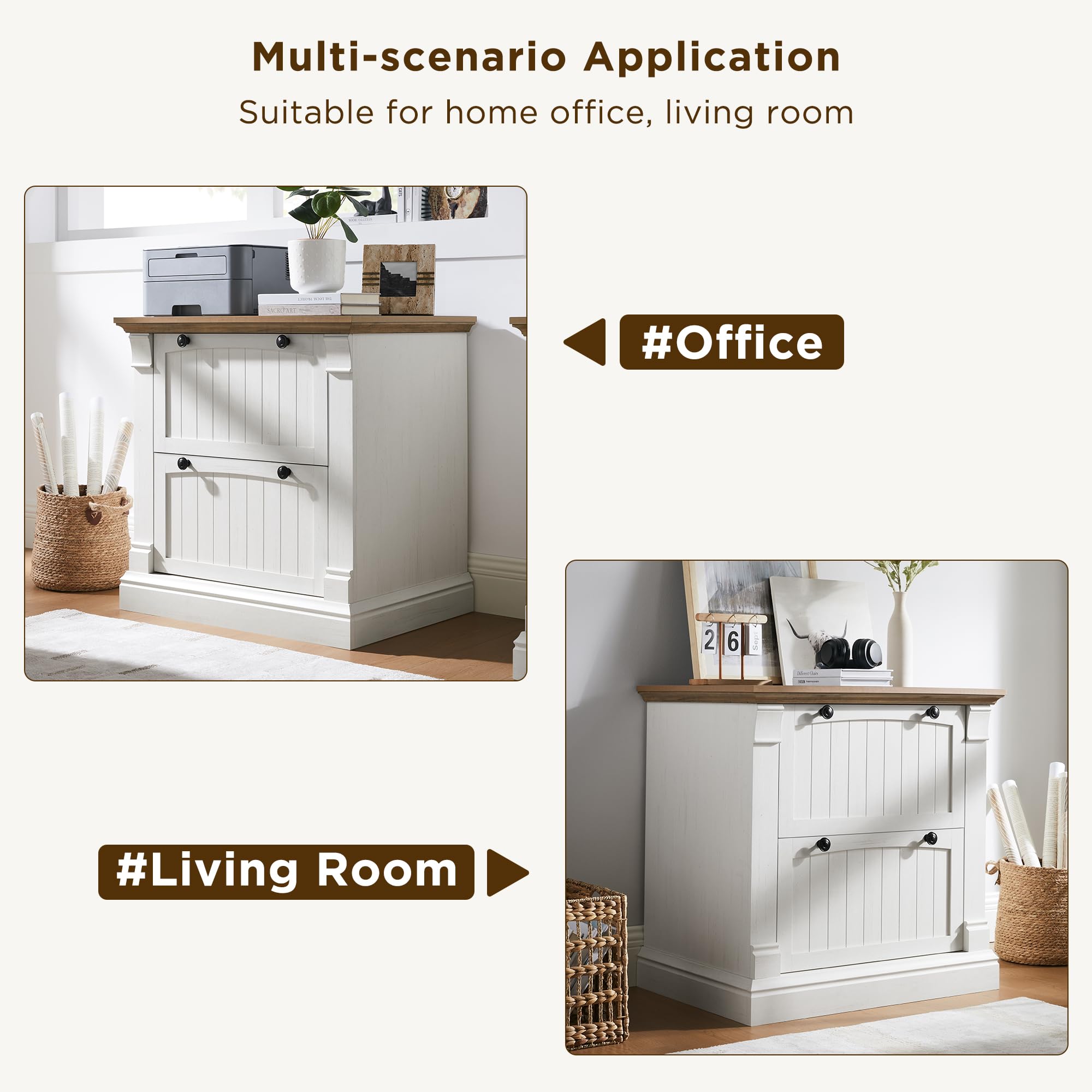 OKD Farmhouse File Cabinet with 2 Drawers - 30