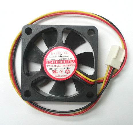 Evercool 45x45x10mm Dual Ball Bearing Cooling Fan EC4510HH12BA - High Performance PC Case & Electronics Cooling Solution for Computers, Servers, and Gaming Rigs