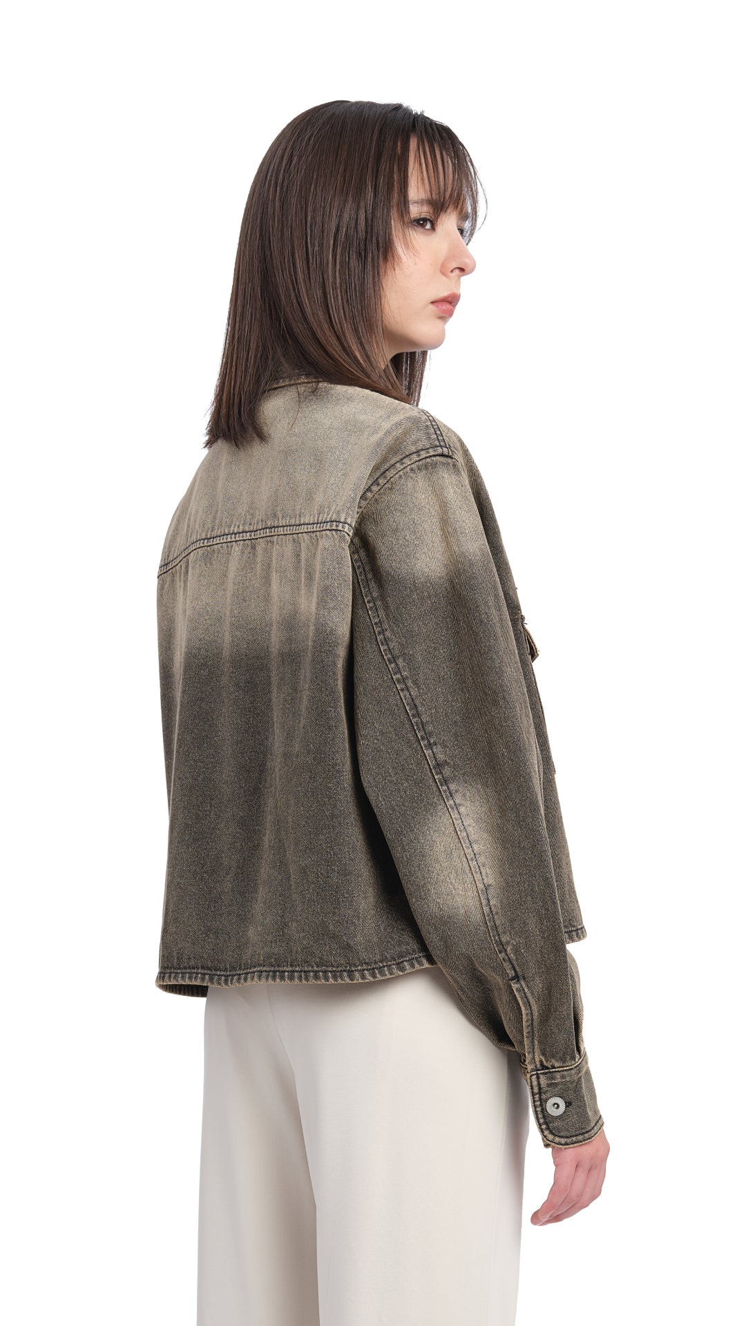 Stylish Cropped Denim Jacket with Studded Details - Perfect for Casual Outfits & Layering in Spring/Fall