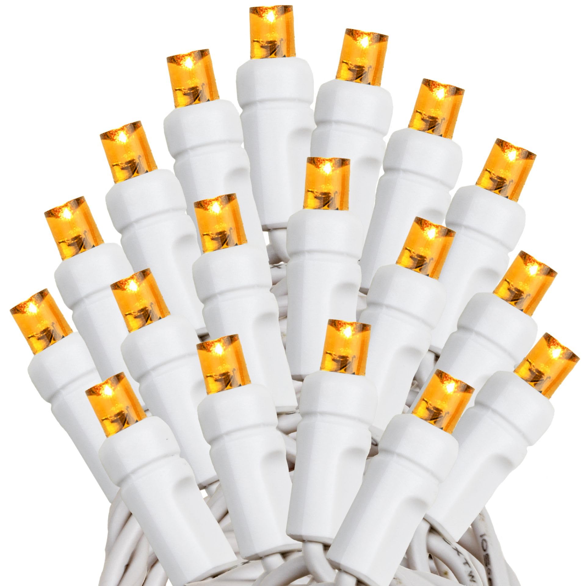 50 LED 11FT Orange Outdoor String Lights - Waterproof Decorative Fairy Lights for Yard, Garden, Christmas, Patio & Party Decor - Perfect for Backyard, Wedding, Holiday & Nighttime Ambiance