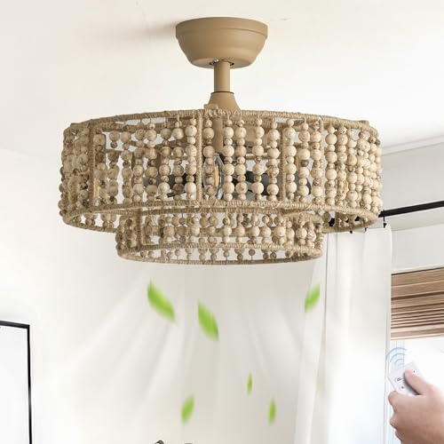 20 Inch Rustic Fandelier Ceiling Fan With Light