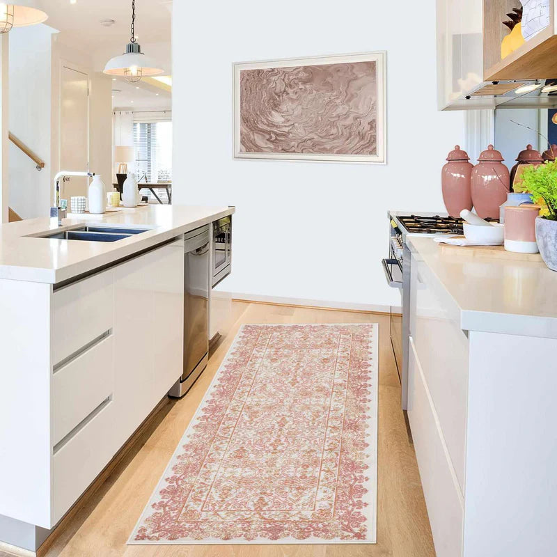 Myel Classic Medallion Indoor Area Rug - Non-Slip Traditional Persian Design Runner Rug for Living Room, Bedroom & Hallway