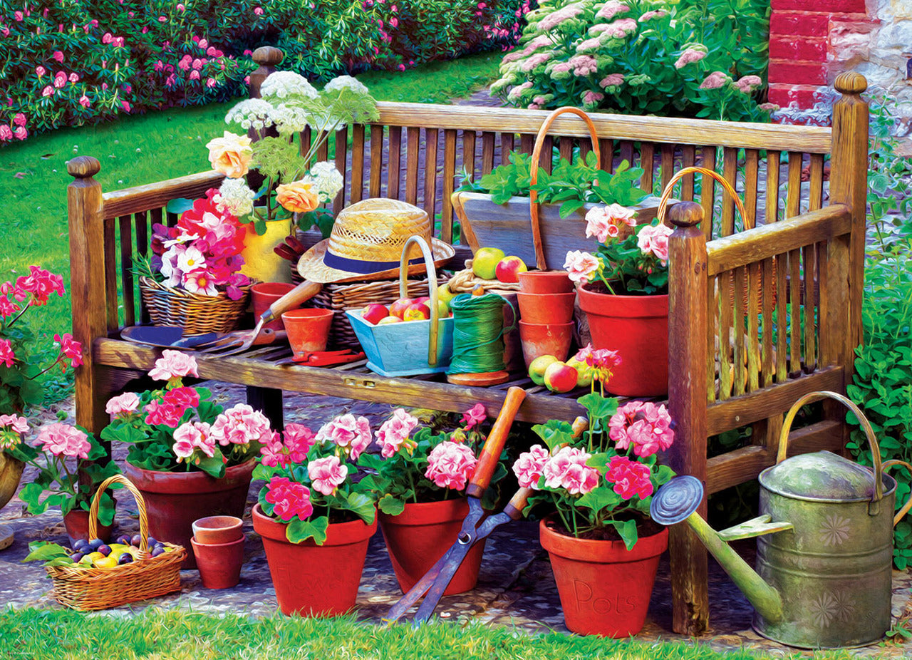Eurographics 1000-Piece Jigsaw Puzzle - Garden Bench Scene - Challenging Adult Puzzle for Relaxation & Stress Relief - Perfect for Family Game Night & Home Decor
