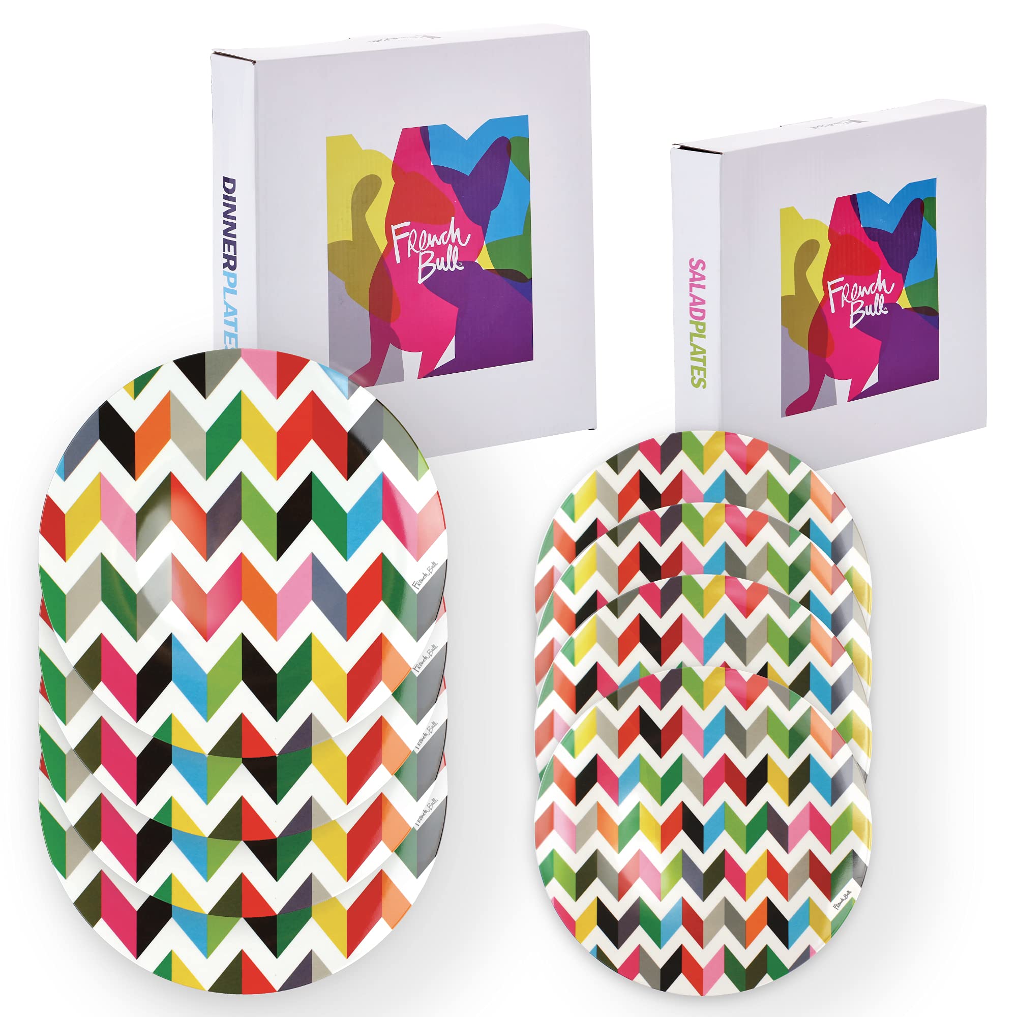 French Bulldog Melamine Dinner Plates - 4-Piece Set (11 Inch) - Durable & Lightweight Pet-Themed Dishware for Indoor/Outdoor Use - Perfect for Picnics, BBQs, and Dog Lover Gifts