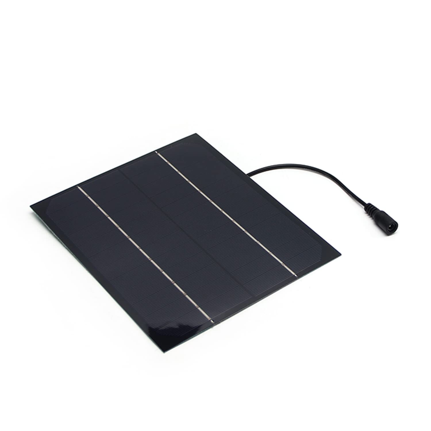 Fielect 6W 12V Mini Solar Panel Kit - Polysilicon Solar Epoxy Cell Charger with DC Plug for DIY Solar System (200x170mm) - Perfect for RV, Boat, Camping & Off-Grid Power Supply