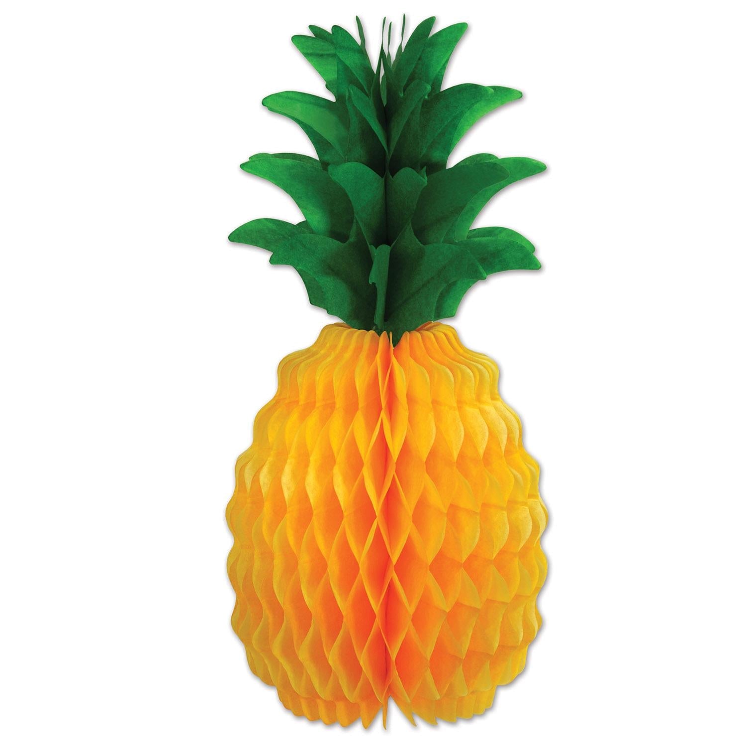 12 Pack Beistle 20 Inch Luau Party Tissue Pineapple Decorations - Tropical Hawaiian Theme Party Supplies for Summer, Birthday, Pool & Beach Parties