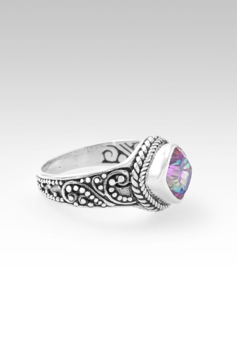 God's Promises Ring in Rainbow Sherbet Mystic Quartz - Inspirational Christian Jewelry for Women, Faith-Based Gift for Baptism, Wedding & Daily Encouragement