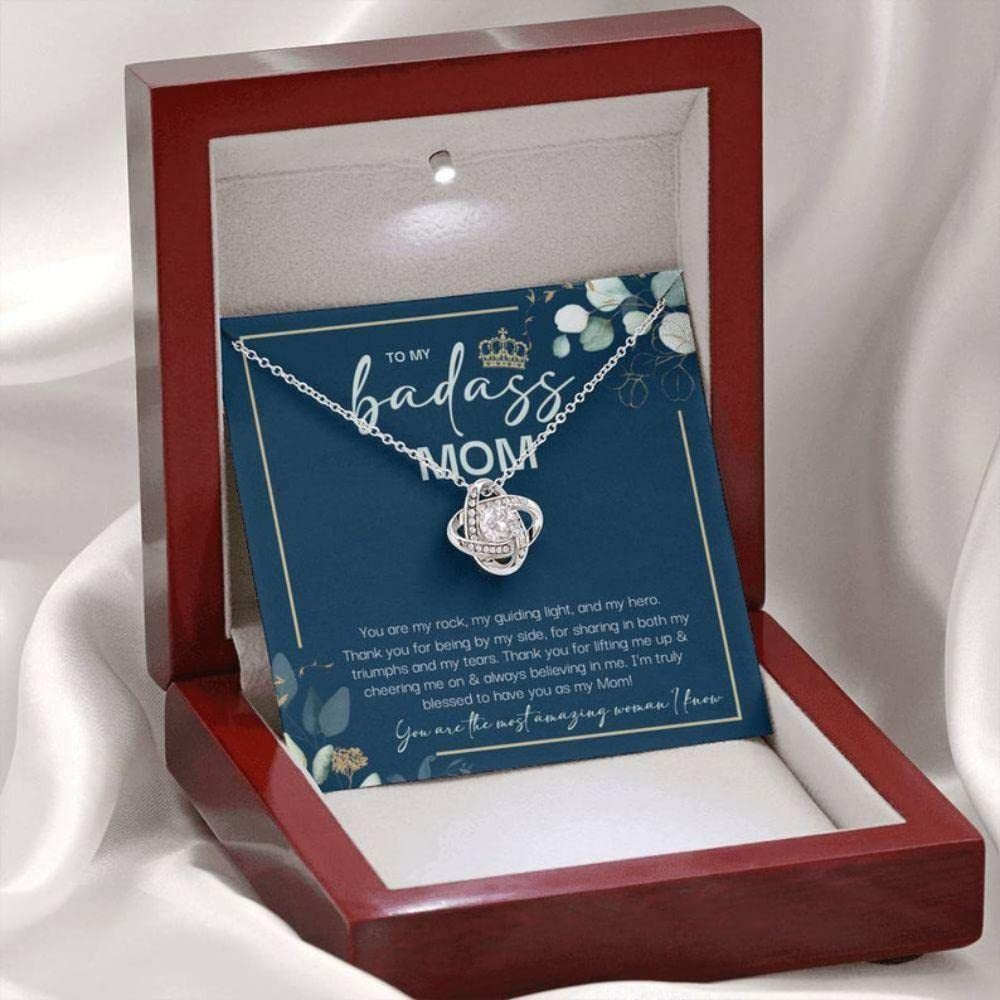 Personalized Mom Necklace - Elegant Jewelry Gift for Mother's Day, Birthday & Special Occasions | Badass Mother Jewelry with Luxury Gift Box & Card | Perfect for Everyday Wear, Anniversaries & Heartfelt Surprises