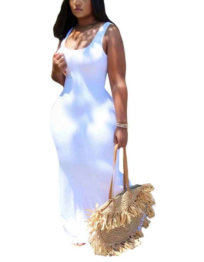 Women's Sexy Vintage Floral Stripe Tie Dye Sundress - Sleeveless Boho Bodycon Maxi Long Dress for Beach, Summer & Casual Outings