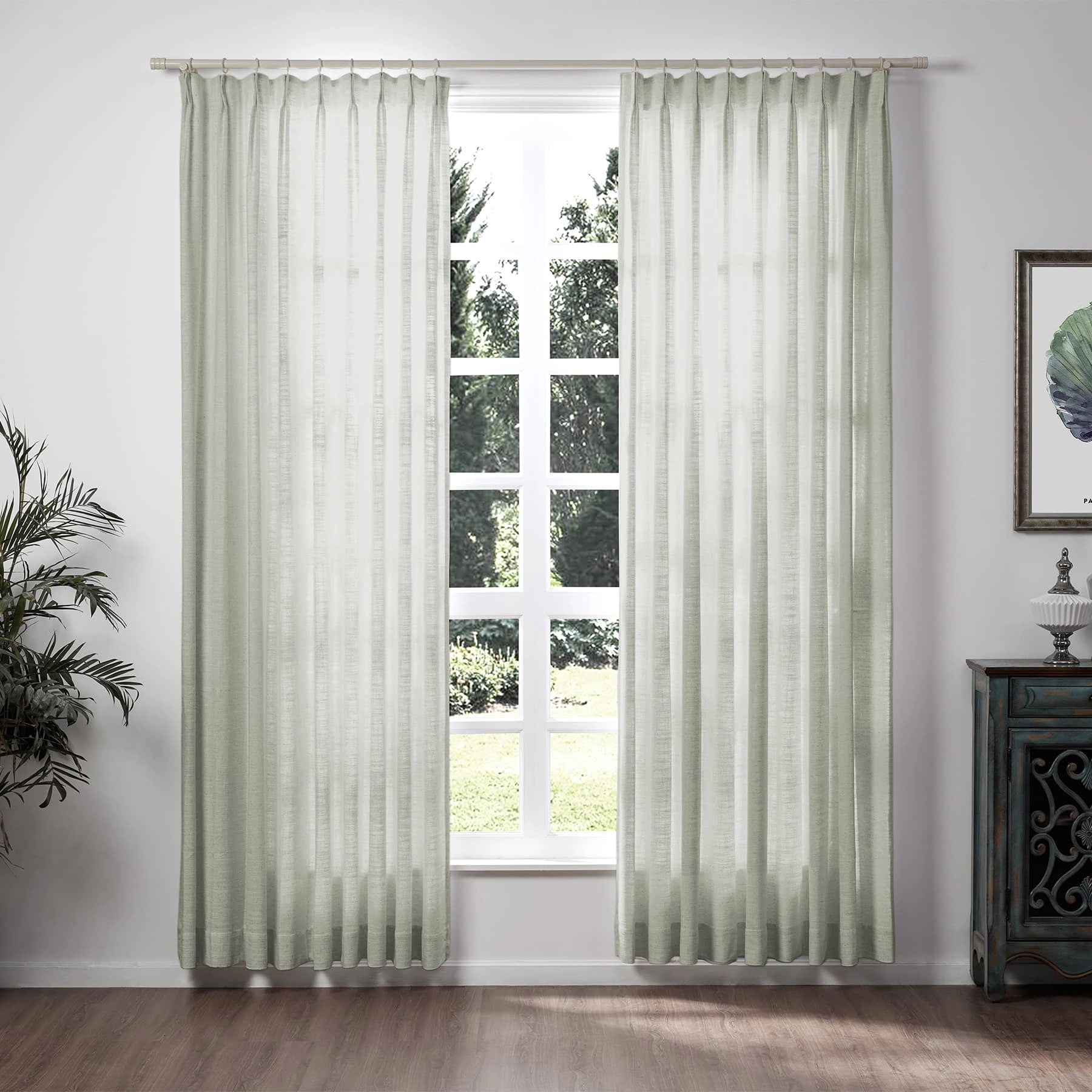 Motorized Blackout Pinch Pleat Curtains - Ready Made for Living Room & Bedroom - Noise Reduction & Light Blocking for Better Sleep