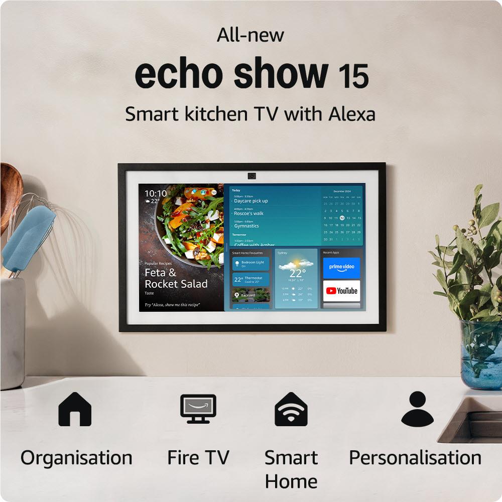 Amazon Echo Show 15 (2nd Generation) - Smart Display with Alexa, 15.6