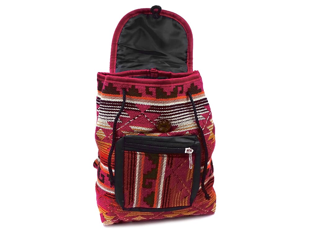 Boho Aztec Print Adjustable Backpack Purse - Handmade Travel Bag for Women