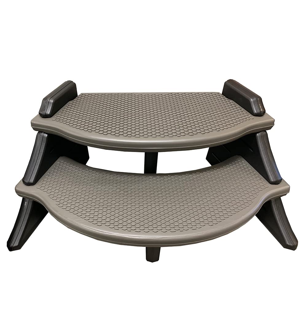 Edge Spa Step Stool - Deep Gray & Black Non-Slip Bathroom Stool for Shower, Bathtub, and Spa - ESS-LBG - Perfect for Elderly, Kids, and Disabled Accessibility