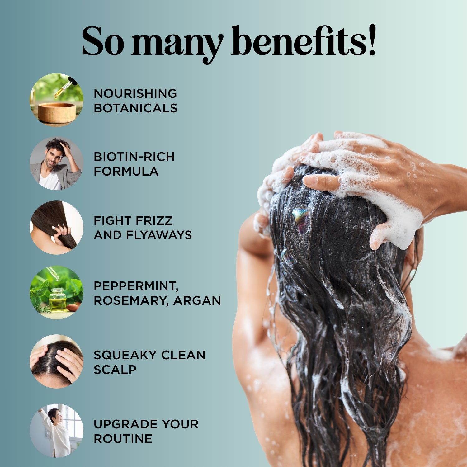 Biotin Shampoo and Conditioner Set for Hair Growth - Mint Scented Volumizing Hair Care Duo for Thinning Hair | Perfect for Daily Use & Hair Regrowth Therapy