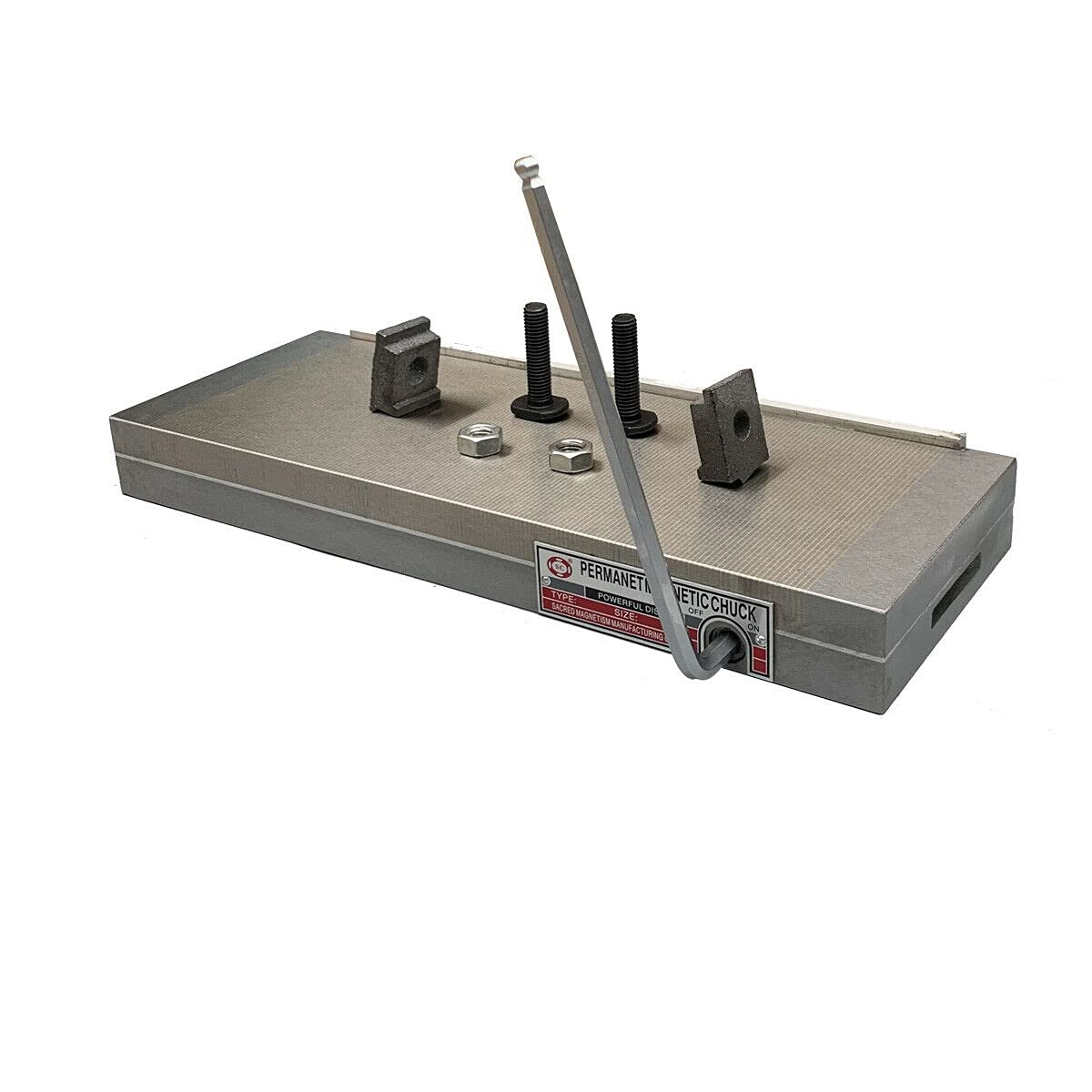 6x16 Inch Fine Pole Permanent Magnetic Chuck - Powerful Sealed Rectangular Chuck for Grinding Machine | Precision Metal Workholding for Surface Grinding & Milling Operations