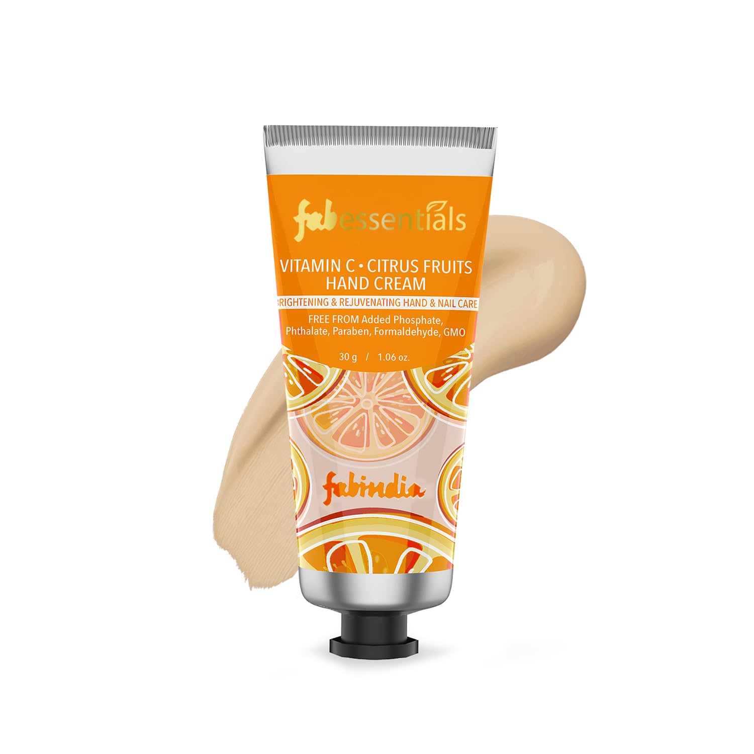 Fabessentials Vitamin C Citrus Fruits Hand Cream - 30gm | Moisturizing Hand Cream for Dry Rough Hands | Brightening & Nourishing Hand & Nail Care | Unisex Hand Moisturizer for Women & Men | Perfect for Daily Hydration, Office Use & Travel Skincare