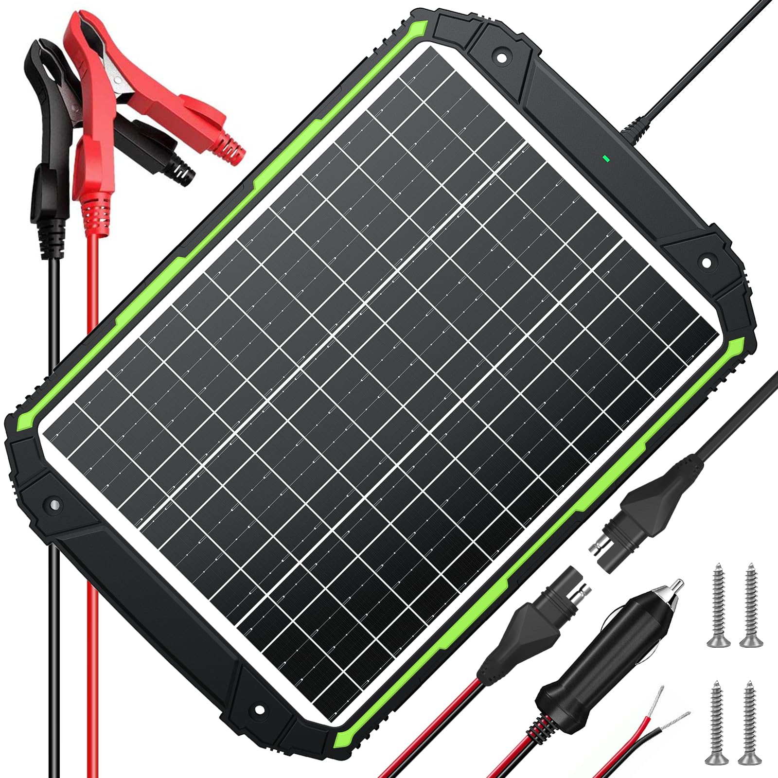 25W 12V Solar Panel Battery Charger & Maintainer with Smart MPPT Controller - Waterproof 12 Volt Solar Trickle Charger for Car, Boat, RV, Marine, Trailer - Perfect for Outdoor Camping, Road Trips & Vehicle Storage