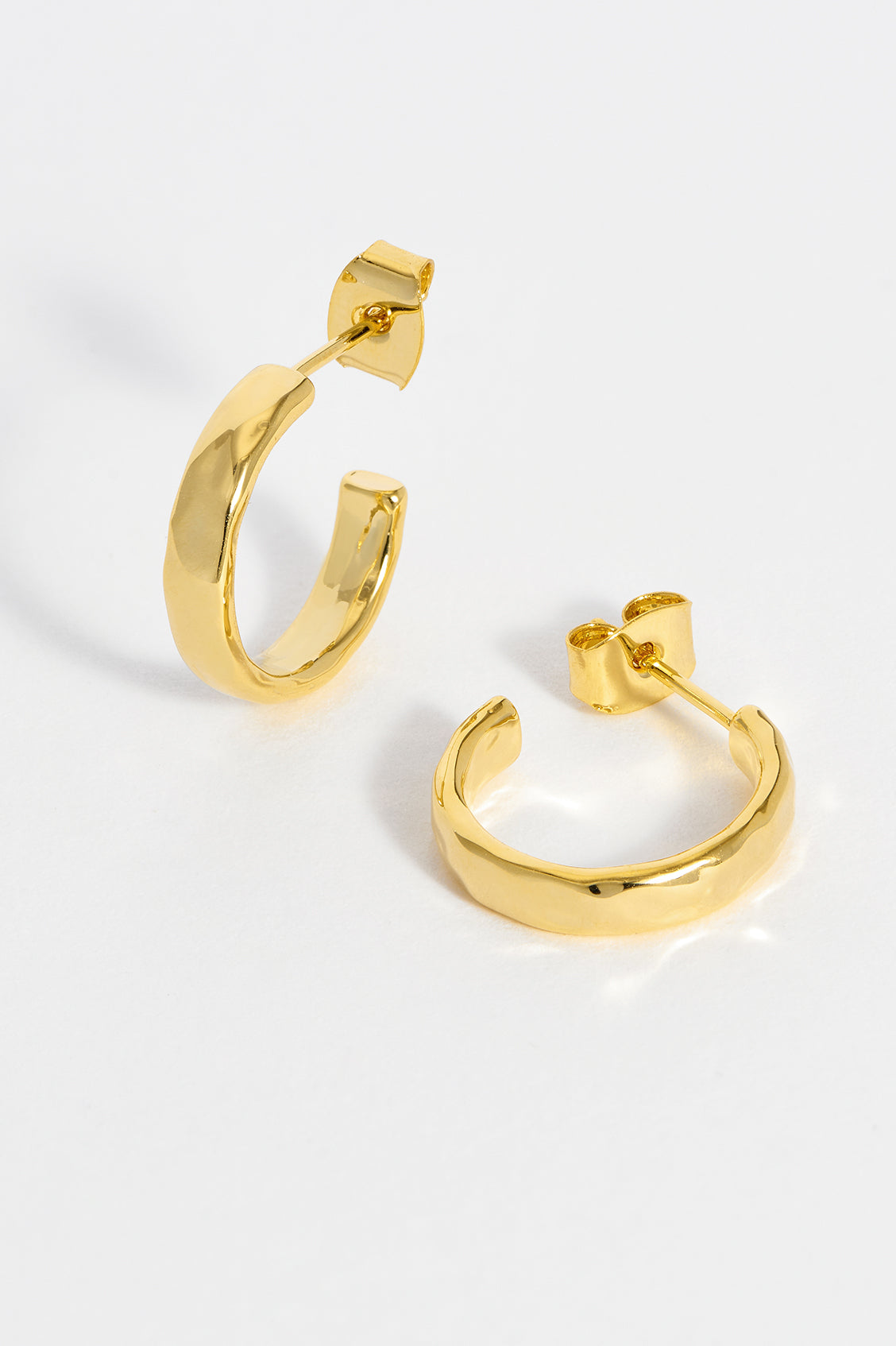 Gold Plated Textured Hoop Earrings for Women - Trendy 14K Gold Finish Fashion Jewelry - Perfect for Parties, Weddings & Everyday Wear (Ebe5358G)
