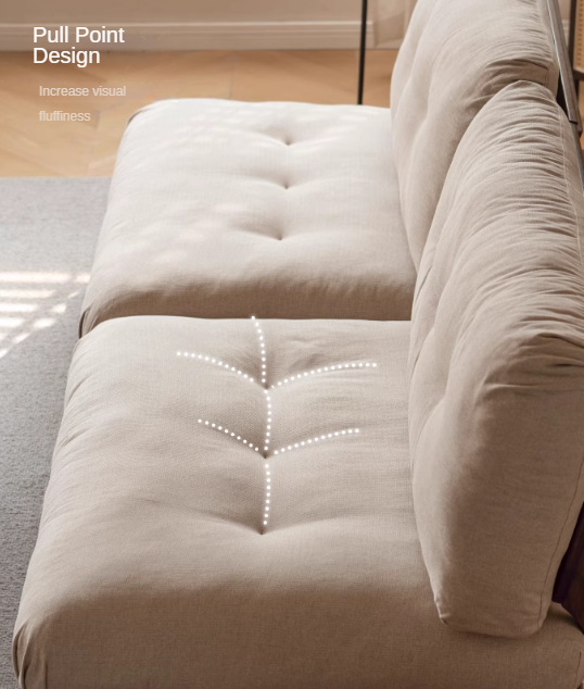 Modern Oak Solid Wood Upholstered Fabric Sofa - Durable & Stylish Living Room Furniture for Home Decor