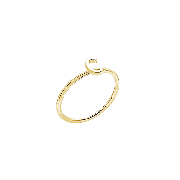 Amare Wear Initial Stackable Rings 14K Gold - Personalized Name Rings for Women, Dainty Layering Rings, Minimalist Jewelry Gift | Perfect for Everyday Wear, Stacking & Special Occasions