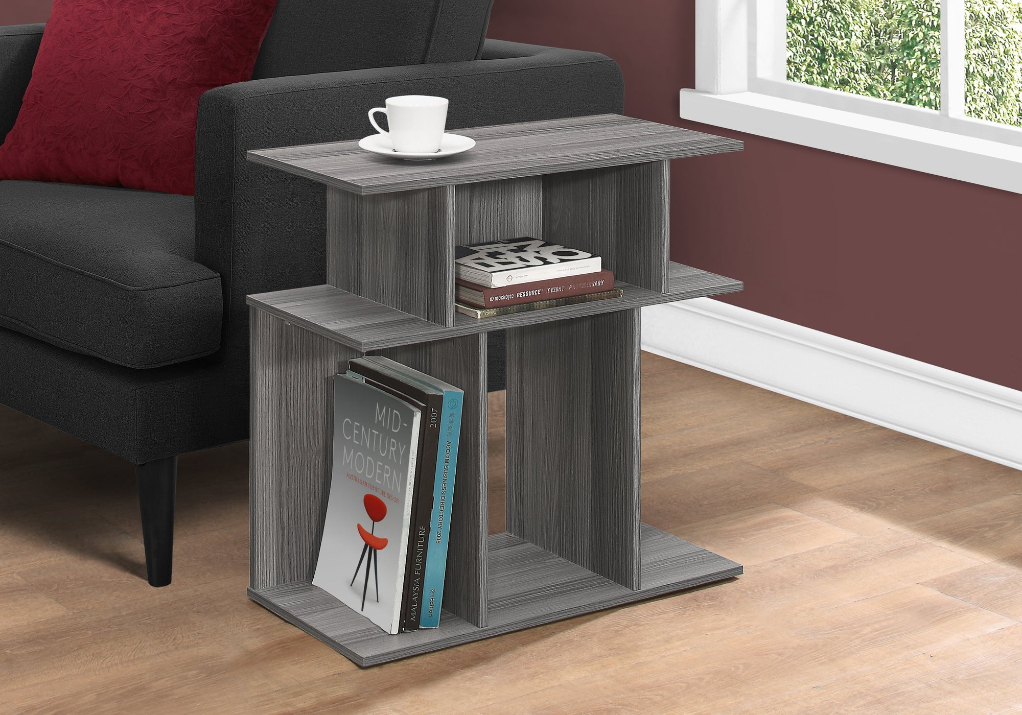 Modern 24-Inch Accent Table in Grey - Perfect for Living Room, Bedroom, or Office Decor