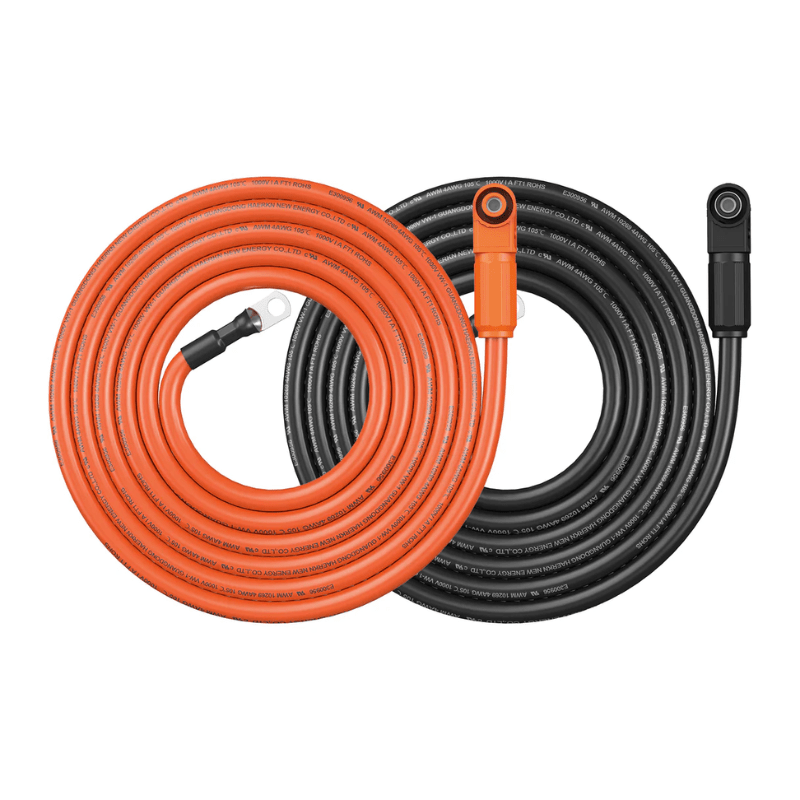 RICH SOLAR 4 AWG Inverter Battery Cables - 4 Gauge Flexible Tinned Copper Wire with Heat Resistant Orange & Black Coating (Select Length) for Solar Power Systems, RVs, Boats, and Off-Grid Applications