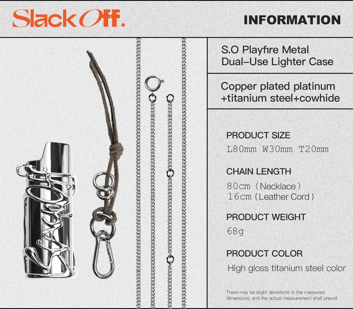 SlackOff Playfire Metal Dual Use Lighter Case - Windproof & Refillable - Perfect for Camping, Hiking, and Outdoor Adventures