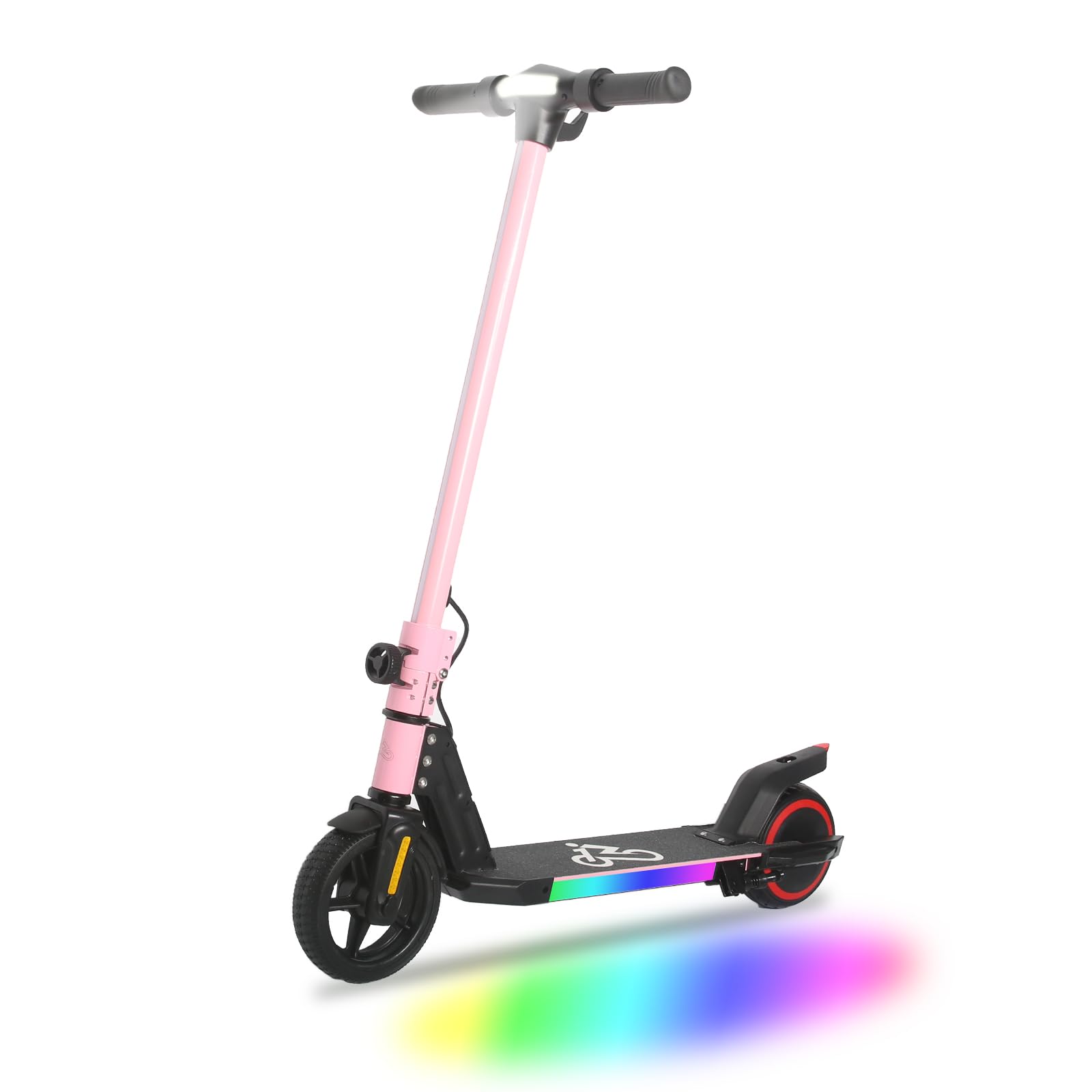 KHHK 6.5 Inch Kids Electric Scooter with Colorful Neon Lights & LED Display - Dual Brake System, Lightweight Foldable Scooter for Ages 6-12 - Perfect for Commuting to School, Neighborhood Rides & Outdoor Play