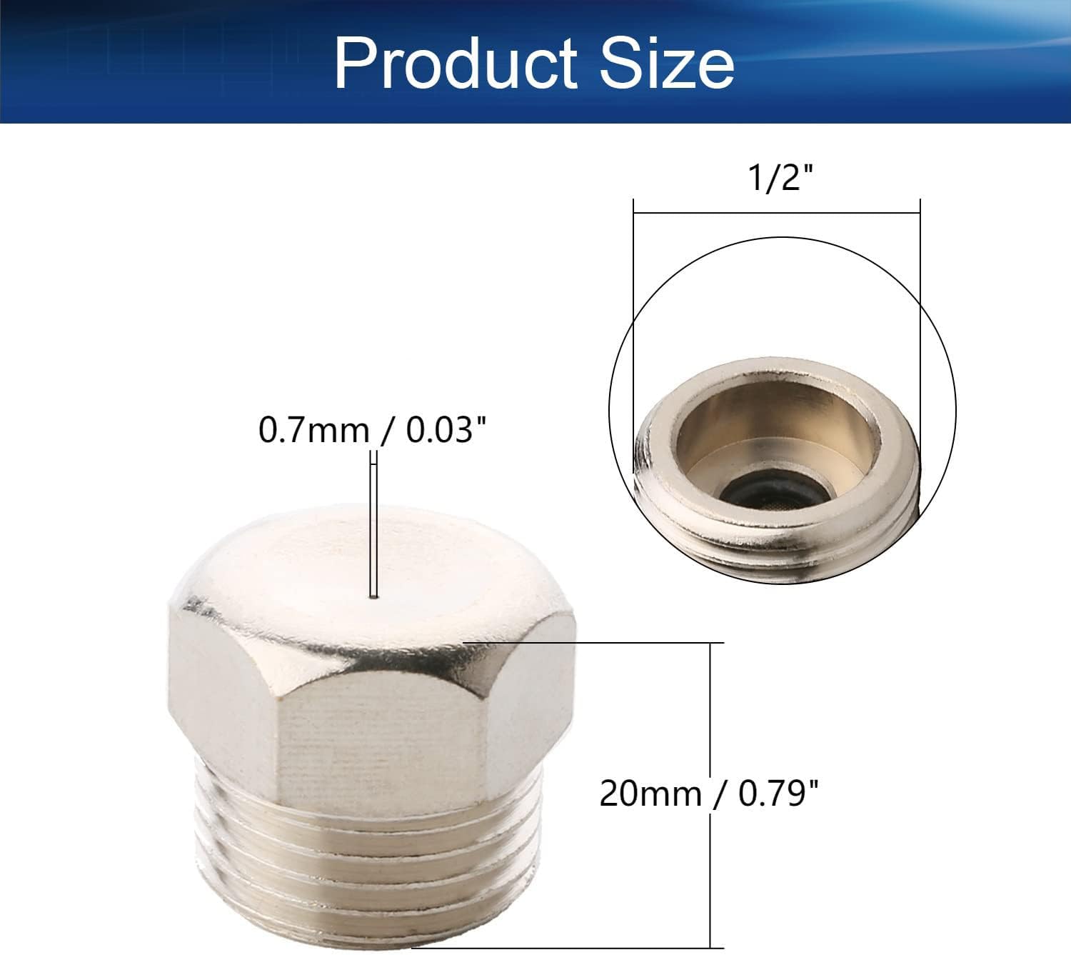 0.7mm Copper Plated Misting Nozzle - Low Pressure Brass Spray Head for Patio Cooling, Lawn Irrigation, Dust Control & Outdoor Landscaping (1/2 Inch BSPF, 1 Pack) - Perfect for Backyard, Garden, Greenhouse and Outdoor Cooling Systems