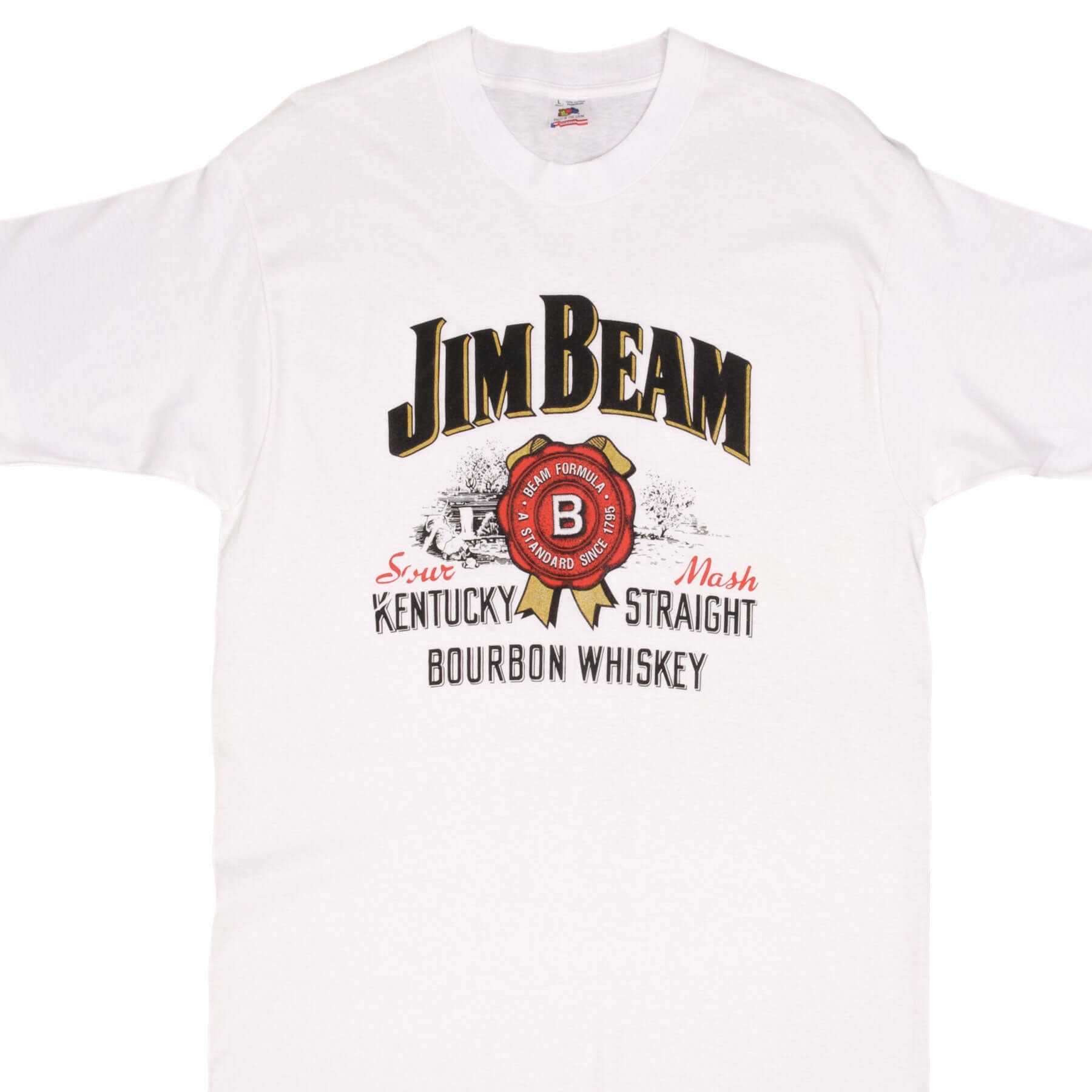 Vintage Jim Beam Bourbon 1990s T-Shirt - Size Large - Made in USA - Retro Whiskey Lover Gift - Casual Wear & Collectible Memorabilia