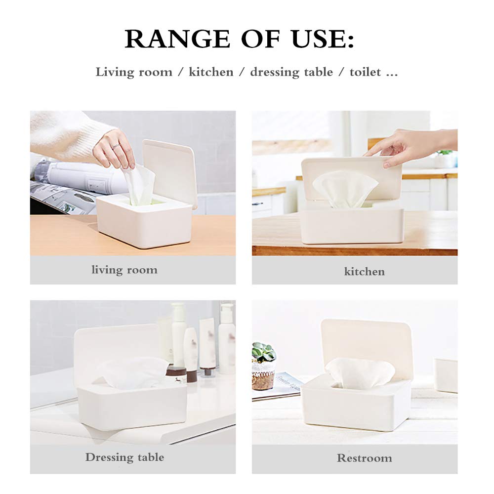 Moontie Baby Wipe Dispenser with Lid - Keeps Wipes Fresh & Moist - Portable Tissue Storage Box for Nursery, Changing Table, Vanity, Office & Travel - Ideal for Diaper Changes, Makeup Removal & Quick Cleanups