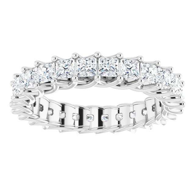 2.60 Carat Princess Cut Diamond Trellis Eternity Band Ring for Women - Perfect for Weddings, Anniversaries & Special Occasions
