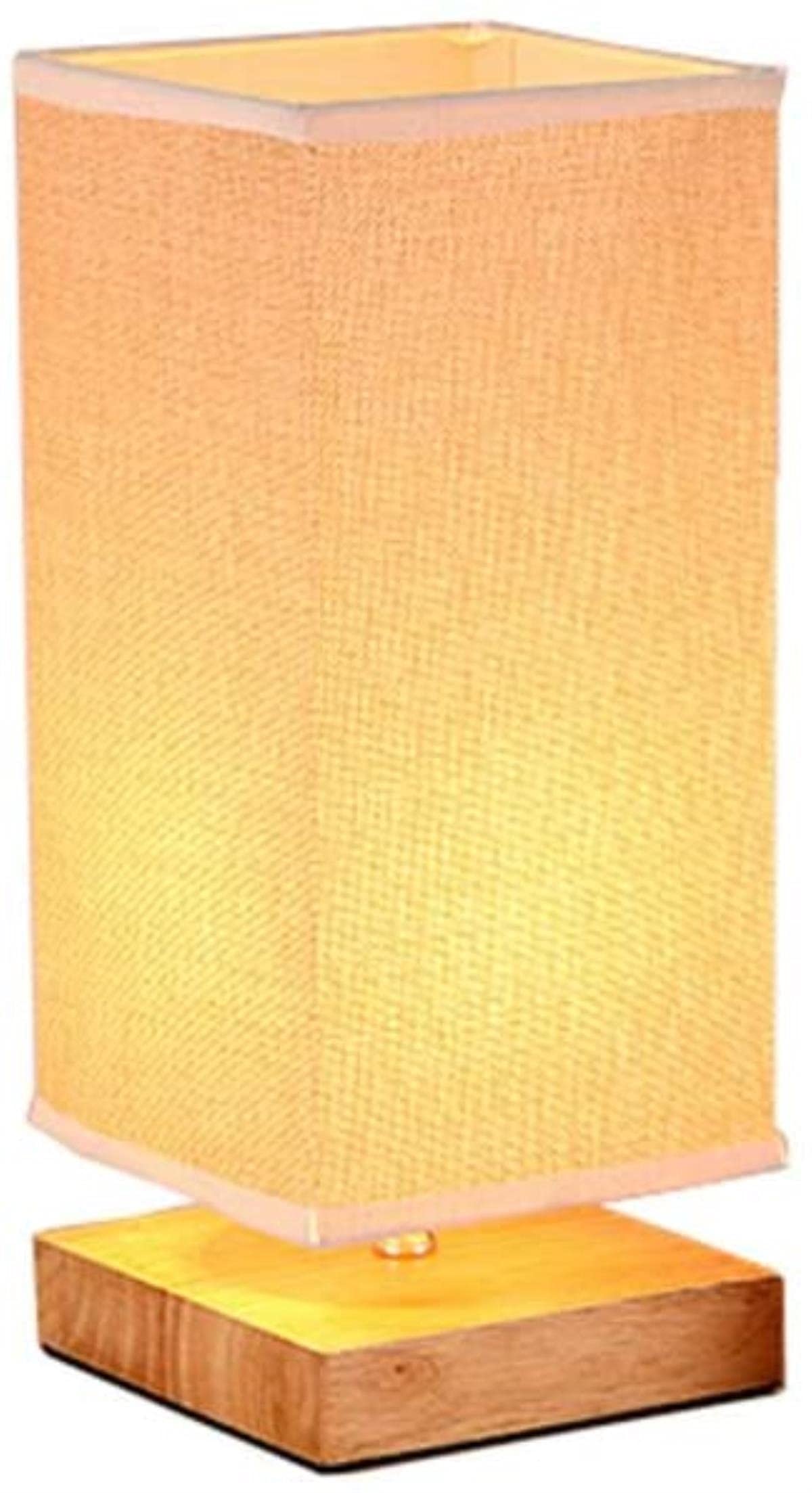 AWED Night Table Lamps - Fabric Shade with Wooden Base, Moisture Resistant, Easy to Clean E27 Desk Lamp (14x35cm) - Perfect for Bedroom, Living Room, Study & Reading Nook Lighting