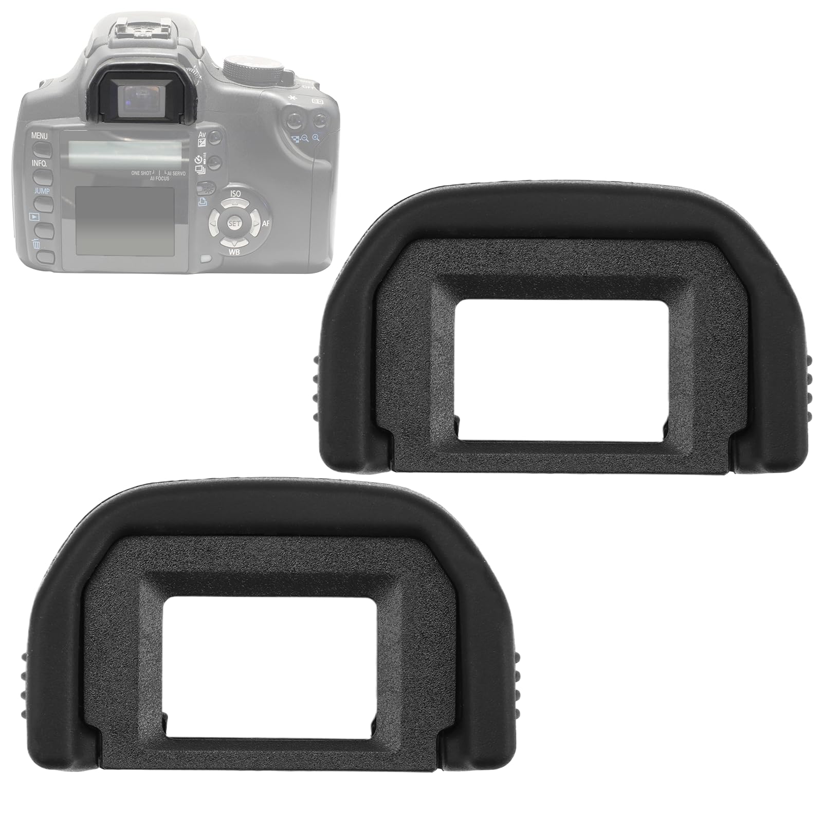 2-Pack Silicone Eyecup Viewfinder Protector for Canon EF Cameras - Replacement Eyepiece for Canon EOS 300D 350D 400D 450D 500D 550D 600D 700D 1000D 1100D 100D (Black) - Perfect for Outdoor Photography & Eye Protection