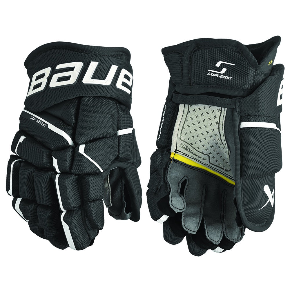 Bauer Supreme Mach Junior Ice Hockey Gloves - Youth Protective Gear for Ice Skating & Hockey Training - Perfect for Rink Practice & Games