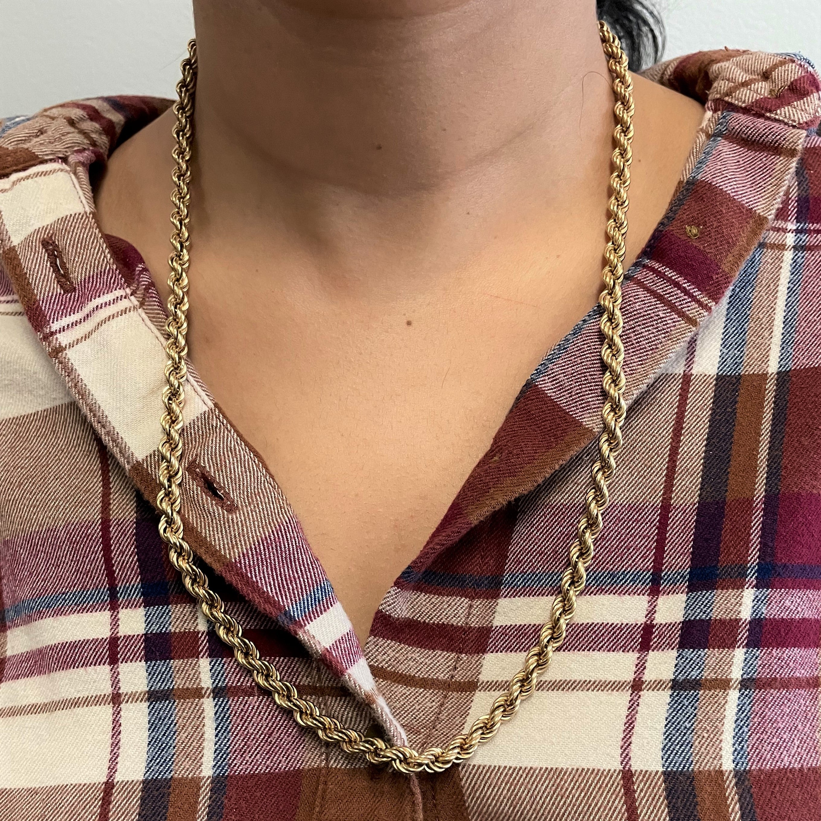 10K Yellow Gold Rope Chain Necklace for Men & Women - 32 Inch Length - Durable & Stylish Jewelry for Everyday Wear, Gifts & Special Occasions
