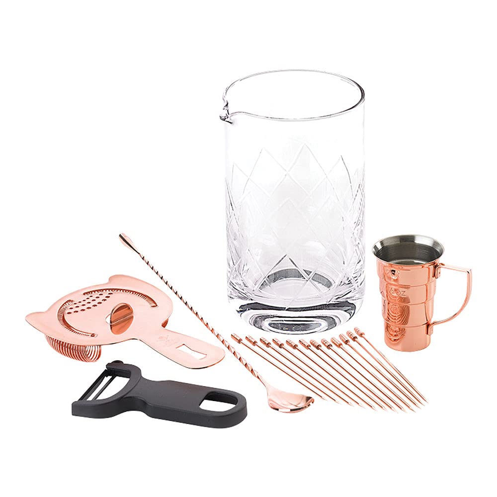 Premium Barfly Copper Cocktail Kit - Stirred Martini Set for Home Bars & Professional Mixology | Perfect for Cocktail Parties, Home Entertaining & Bartending Gifts