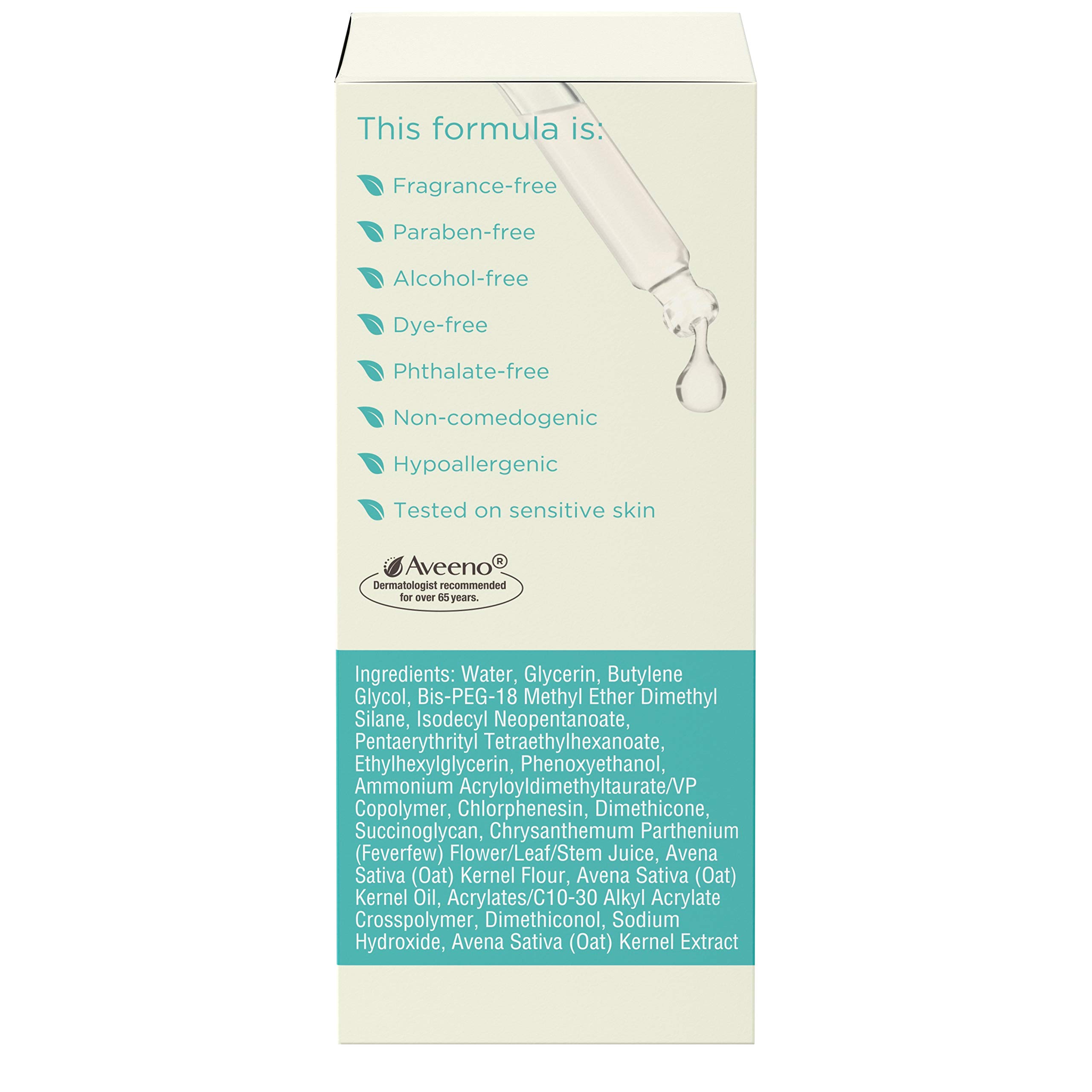 Aveeno Calm + Restore Triple Oat Hydrating Face Serum for Sensitive Skin - Gentle, Lightweight Facial Serum to Smooth & Strengthen Skin - Hypoallergenic, Fragrance-Free, Paraben-Free - 1 fl oz (5 Pack) - Perfect for Daily Skincare Routine & Soothing Irritated Skin