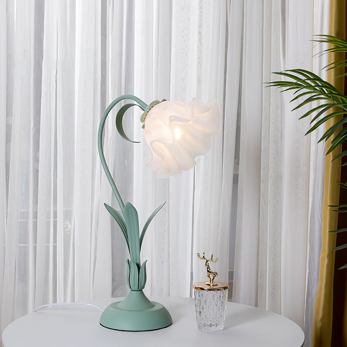 Lily of the Valley Table Lamp - Elegant Floral Bedside Lighting for Bedroom, Living Room & Office Decor - Perfect for Reading, Relaxing & Creating Cozy Ambience