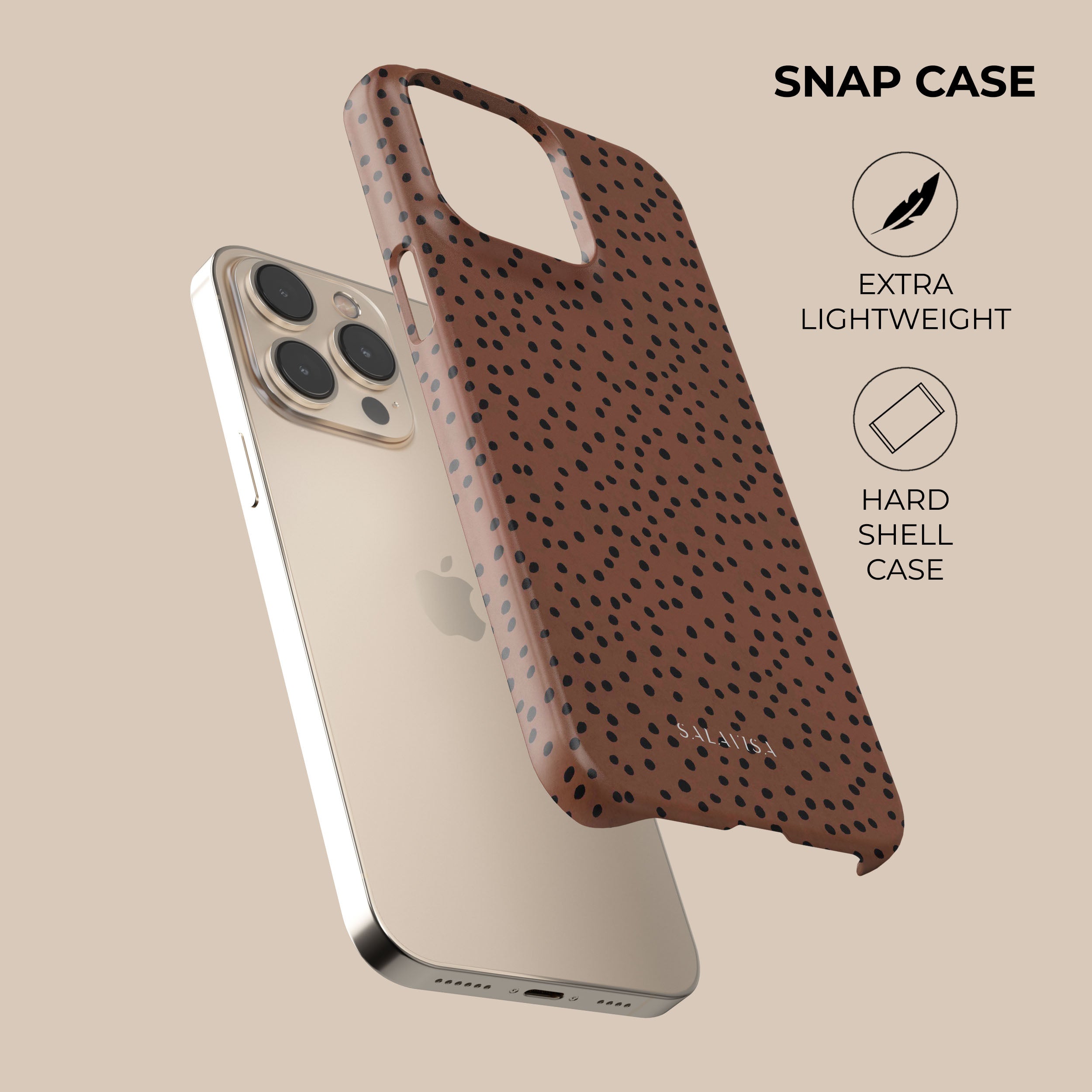 Stylish Burnt Orange Polka Dots Phone Case - Trendy Protective Cover for iPhone & Samsung | Perfect for Everyday Use, Work & Travel