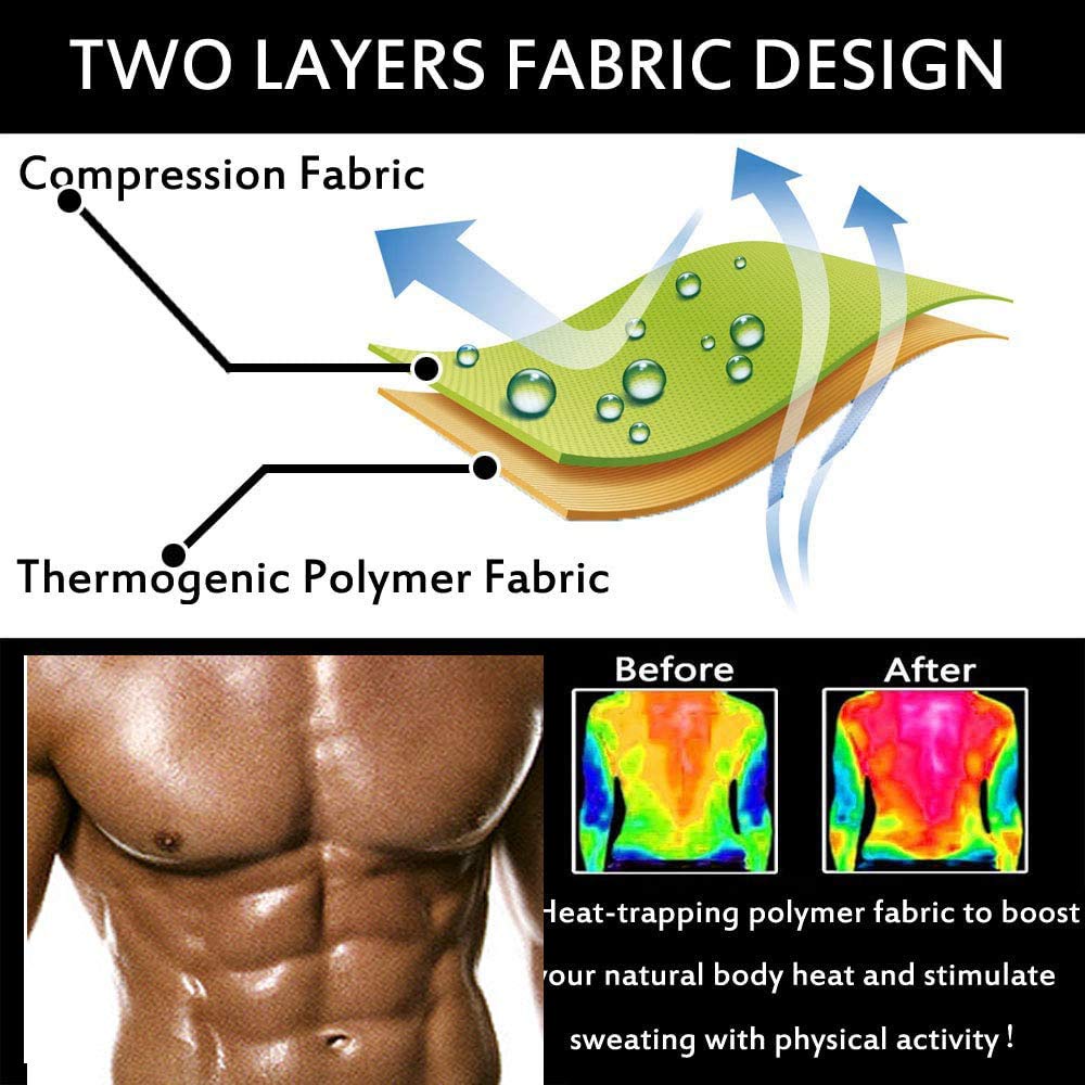 Men's Sauna Sweat Vest for Weight Loss - Polymer Waist Trainer Body Shaper Slimming Tank Top with Zipper - Perfect for Gym, Workout & Postpartum Recovery